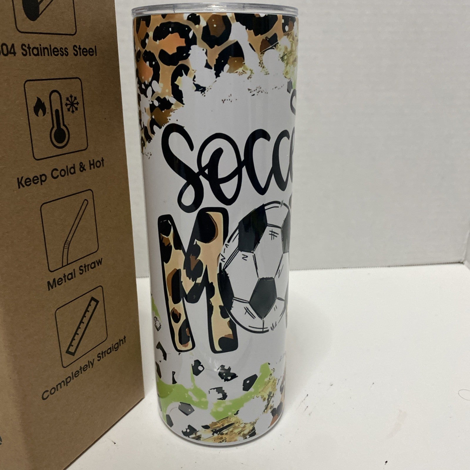 PID Life 20 Oz Sublimation Tumbler  Soccer Mom metal straw