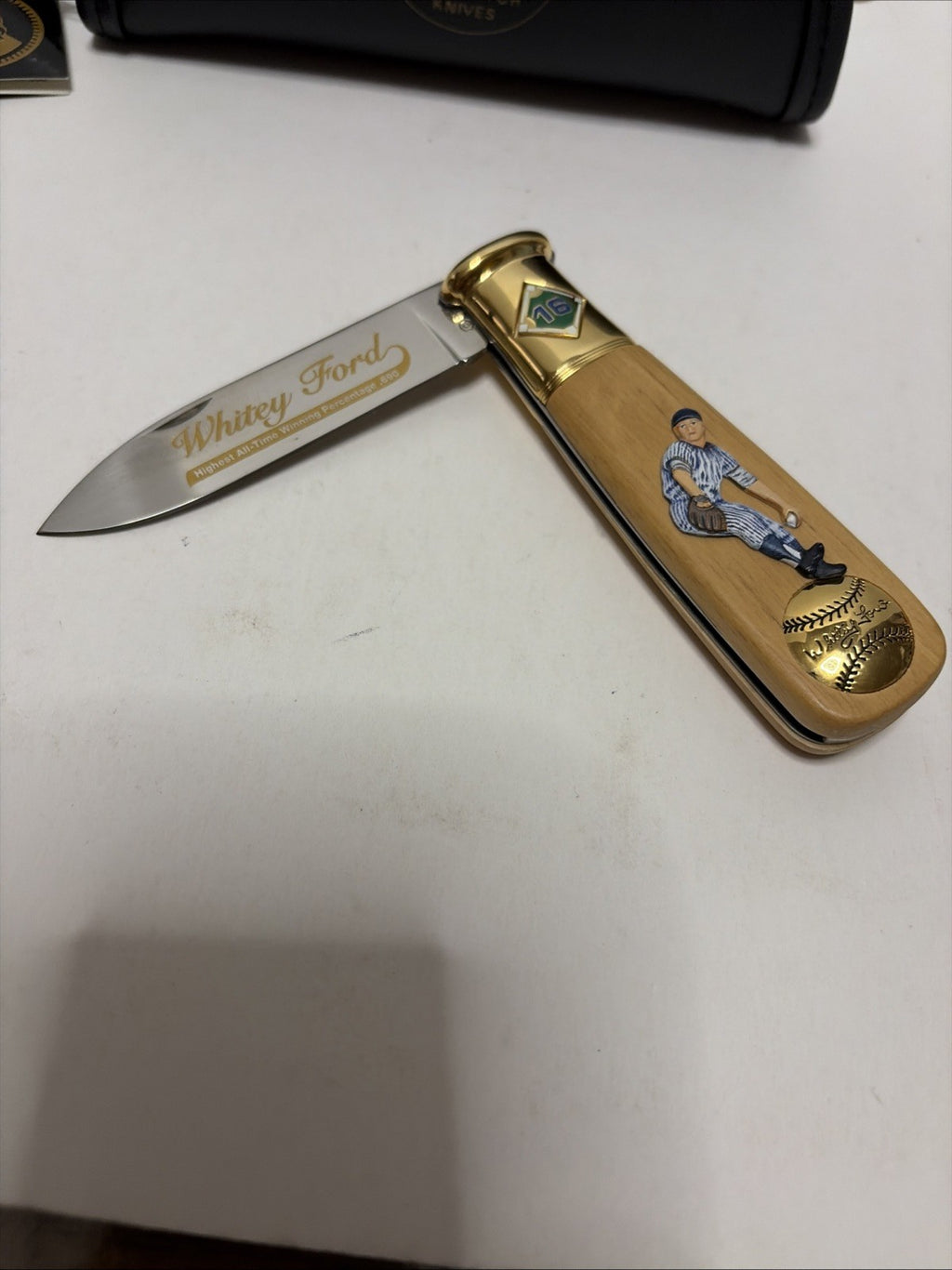Franklin Met Whitey Ford Baseball Bat Shaped Knife With Case