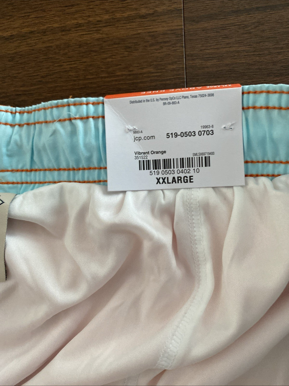 St. John’s Bay double extra-large men’s swim trunks bright orange NWT