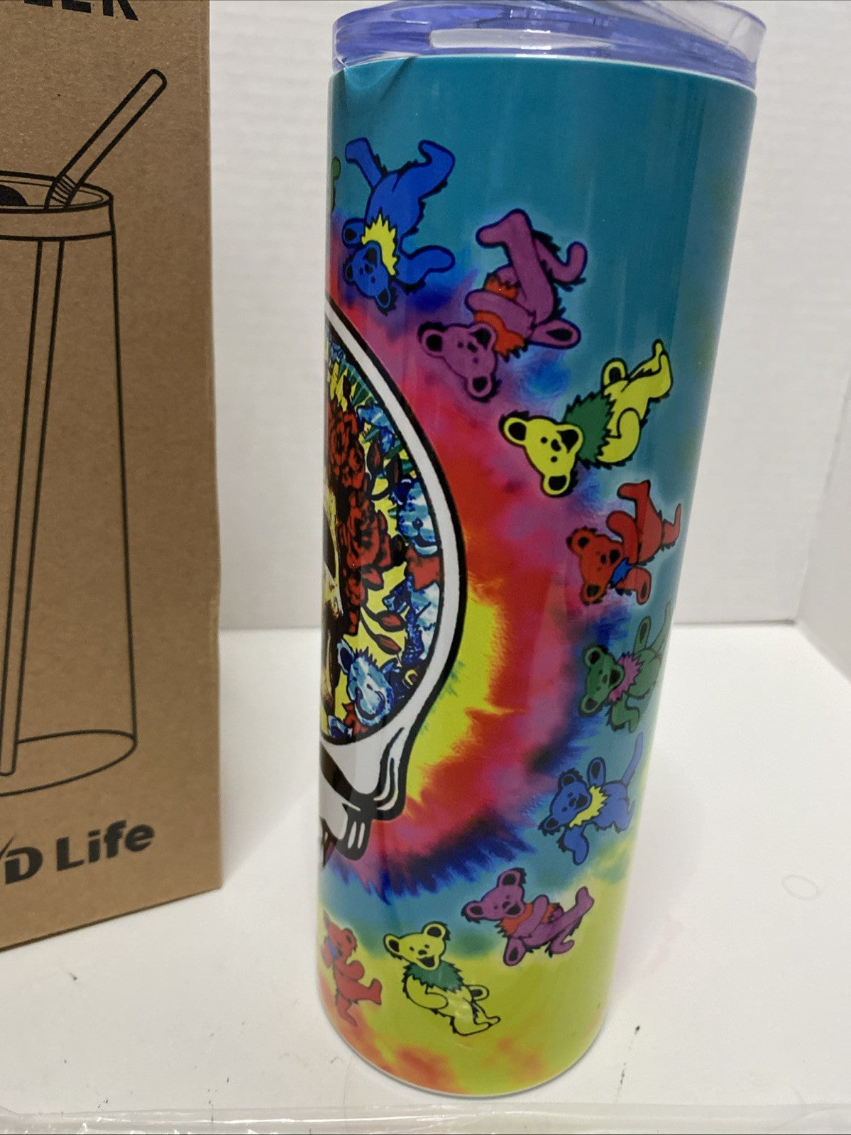PID Life 20 Oz Sublimation Tumbler ￼ Grateful Dead metal straw