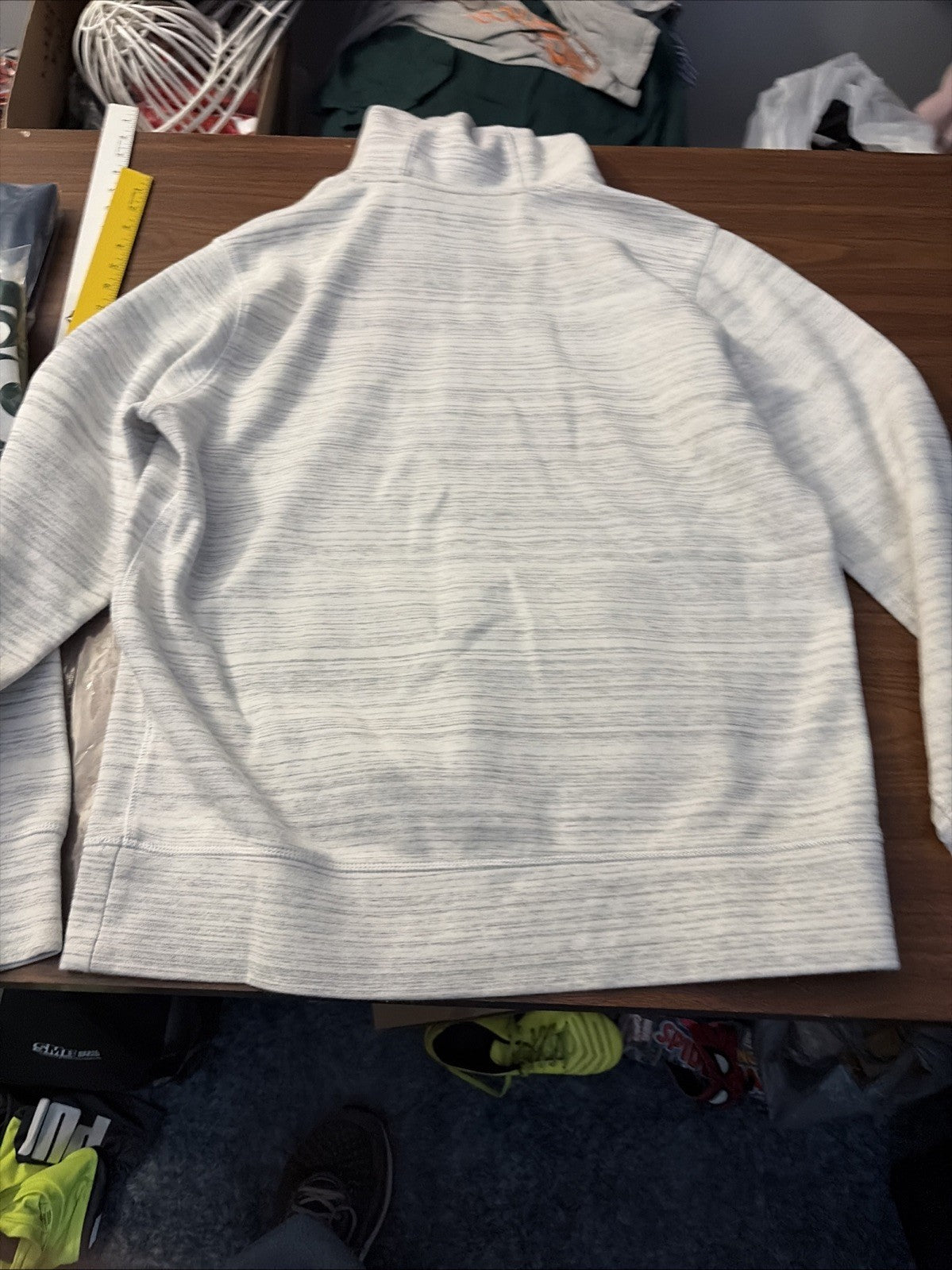 American Eagle Large Hoodie Pullover Sweatshirt Long Sleeve White And Gray