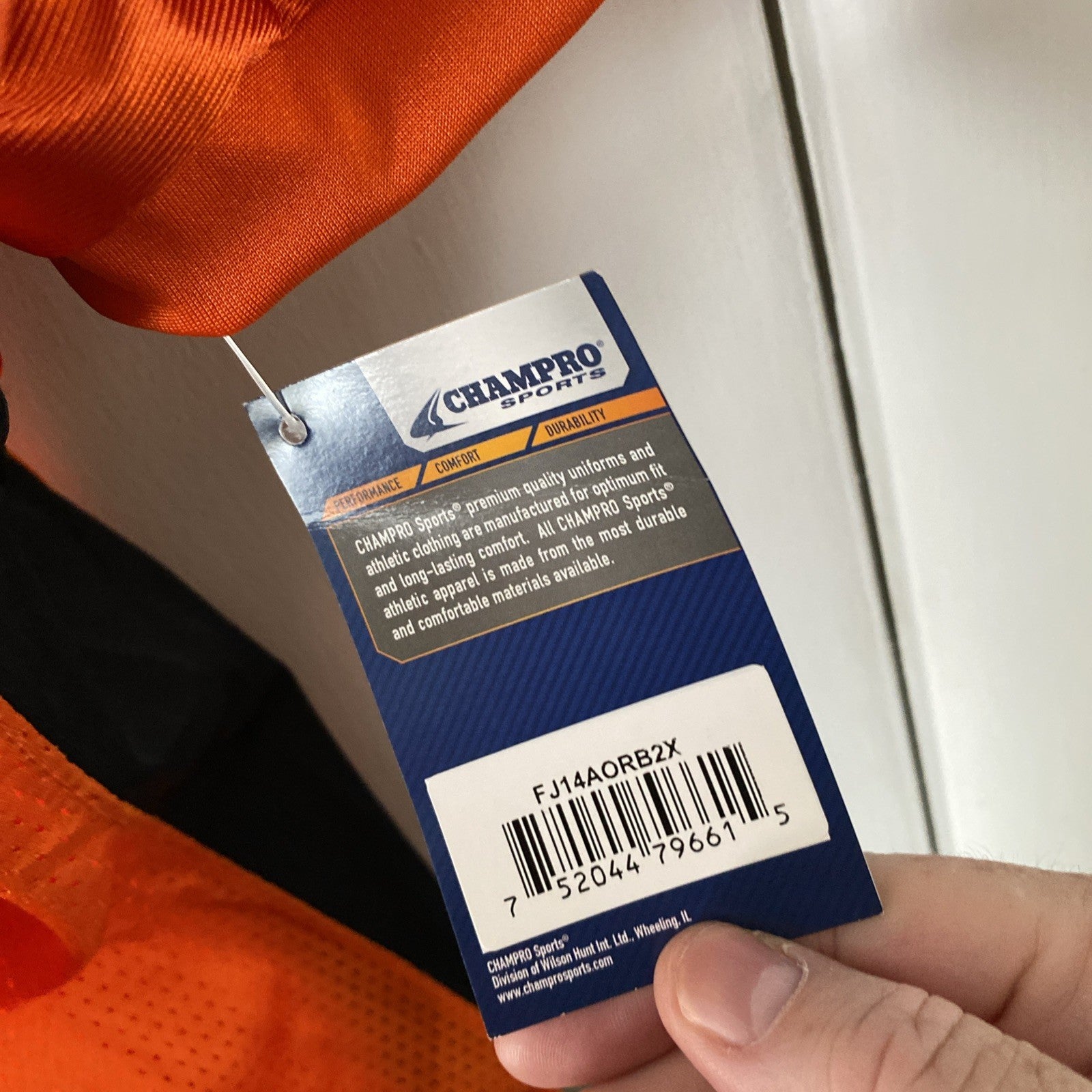 Champro Sports Men’s Jersey Football Orange And Black 2X