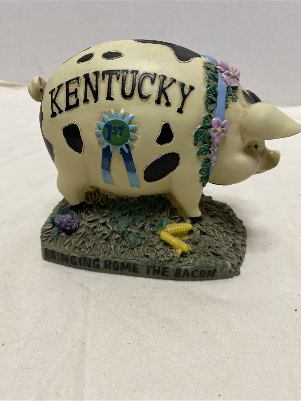 Vintage Kentucky Piggy Bank Fair 1st Place  Pig “Bringing Home The Bacon”