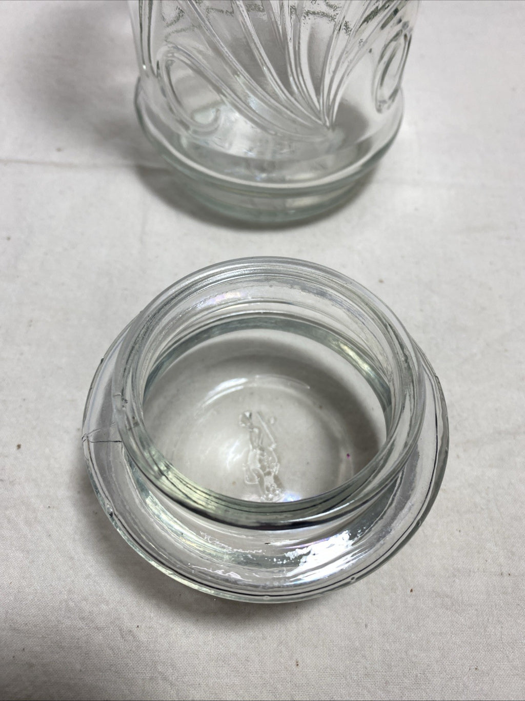 Planters Mr Peanut Glass Apothecary Jar Canister VTG 1982 Wide Pnut Leaf Design 