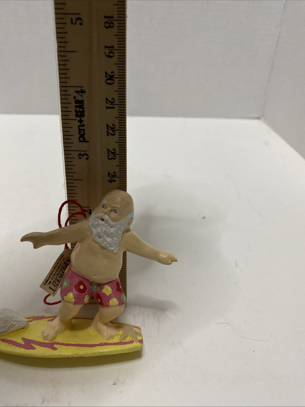Santa Claus Surfing Christmas Ornament Tropical Holiday Surf Board