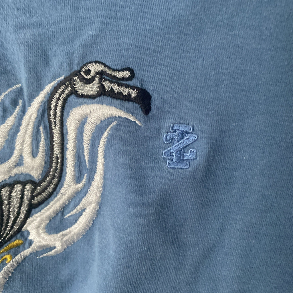 Izod long sleeve blue shirt embroidered motorcycle handles size small