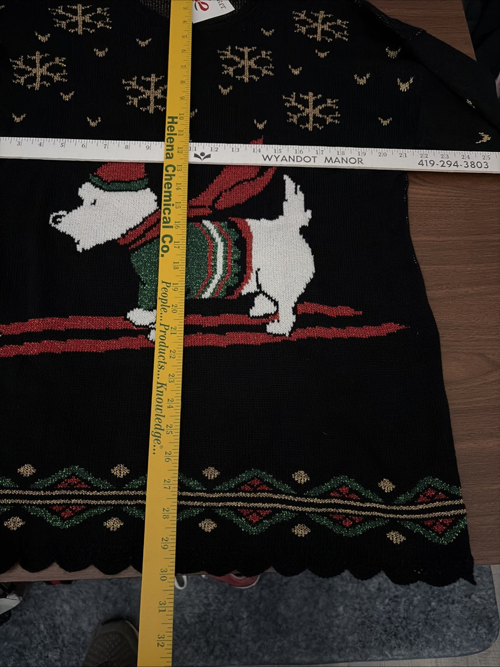 Vintage Nutcracker Christmas Sweater Dog on Skis Acrylic & Lurex Womens M Ugly