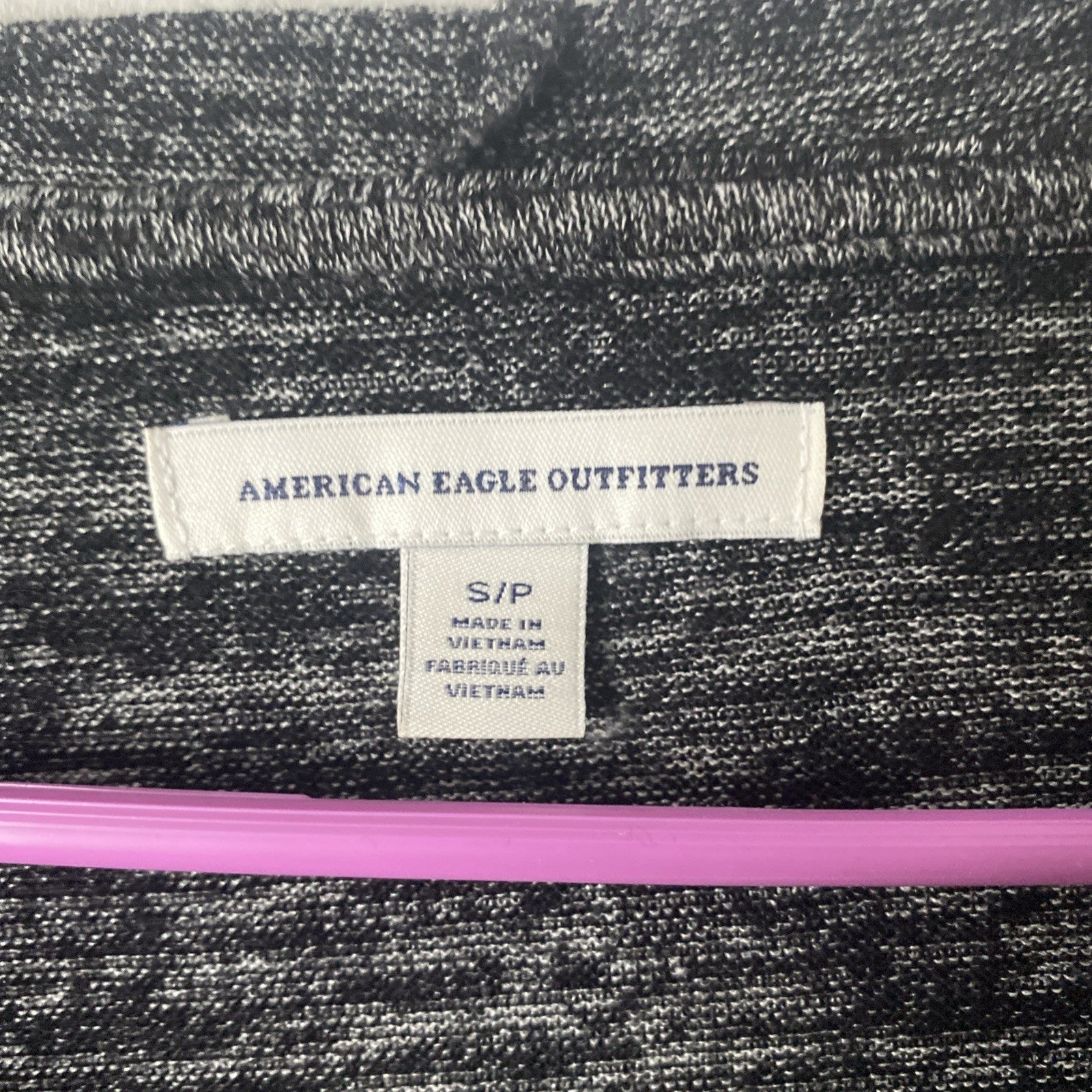 American Eagle Outfitters Hooded Sweatshirt Sz S Heather Black Lightweight Zip