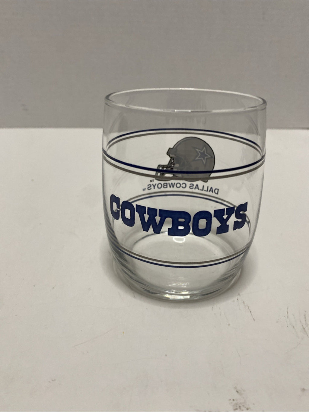 Vintage Dallas Cowboys Drinking Glass-NFL Licensed-Round Bottom