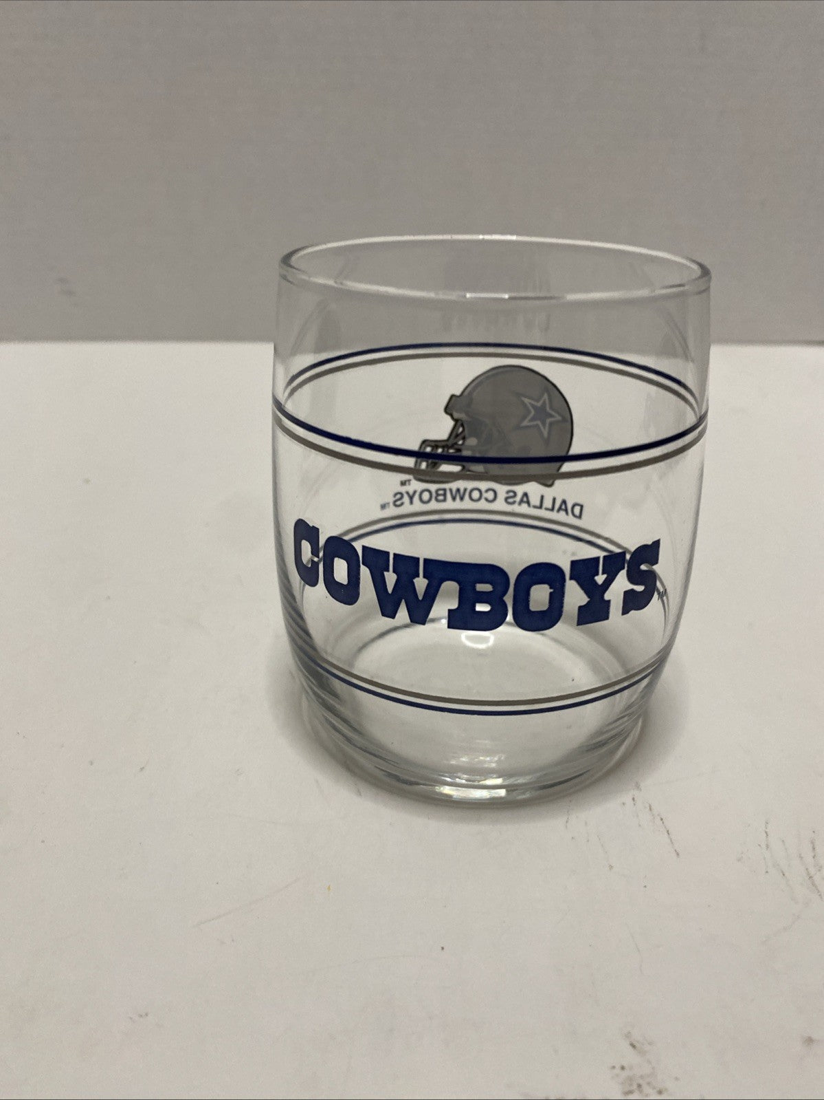Vintage Dallas Cowboys Drinking Glass-NFL Licensed-Round Bottom