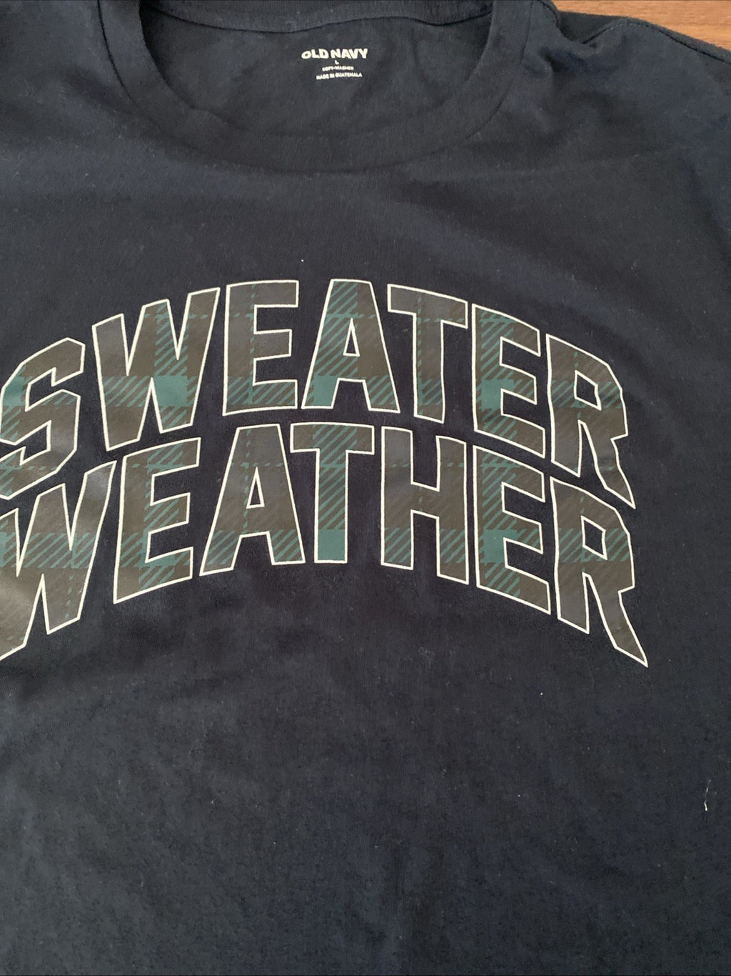 Old Navy Sweater Weather Mens L Large Navy Blue Short Sleeve T Shirt Free Ship