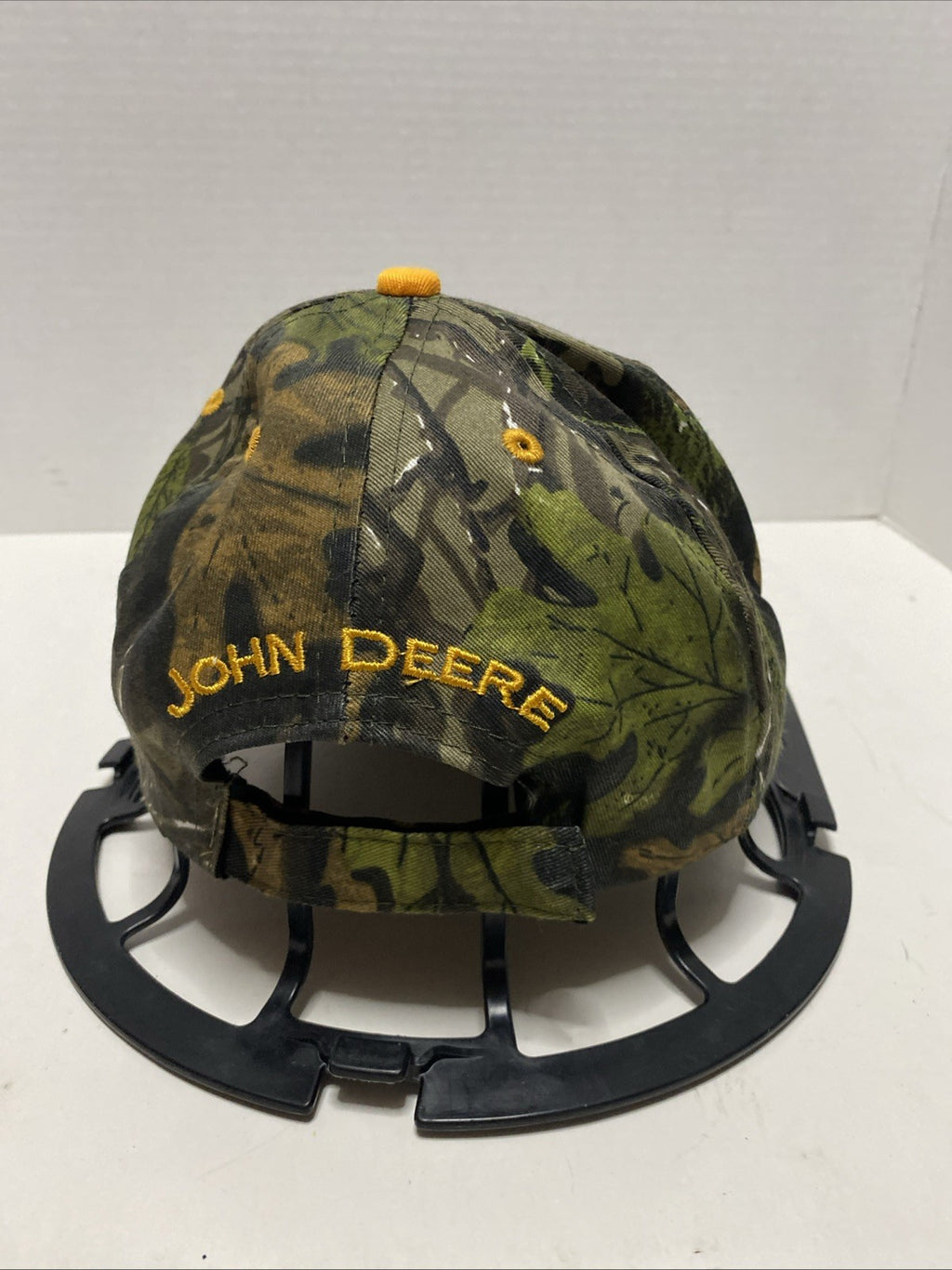Vintage John Deere Hat Cap Strapback Camo Embroidered Wool Blend 90s Y2K