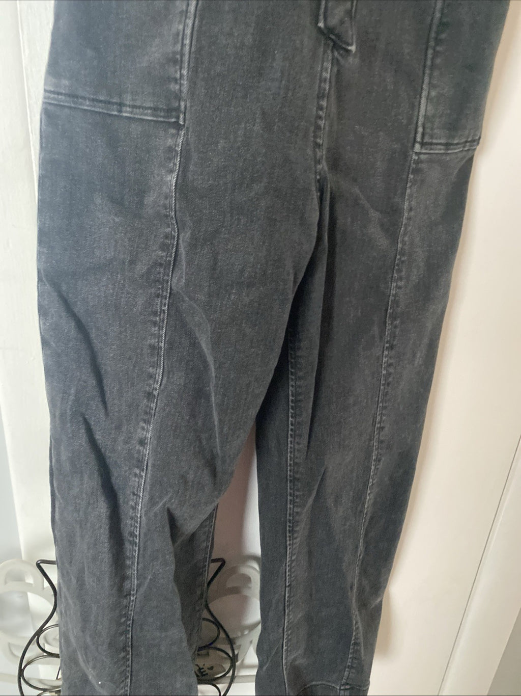 Abercrombie kids 11/12 black bib overalls denim