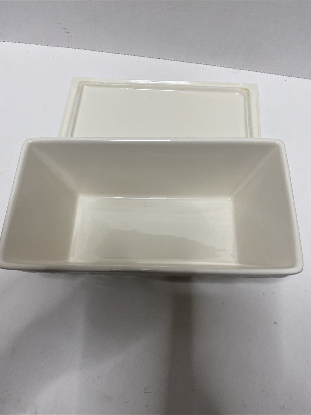 REAL HOME CASSEROLE EARTHENWARE LET US ENTERTAIN YOU  LOAF DISH WITH LID