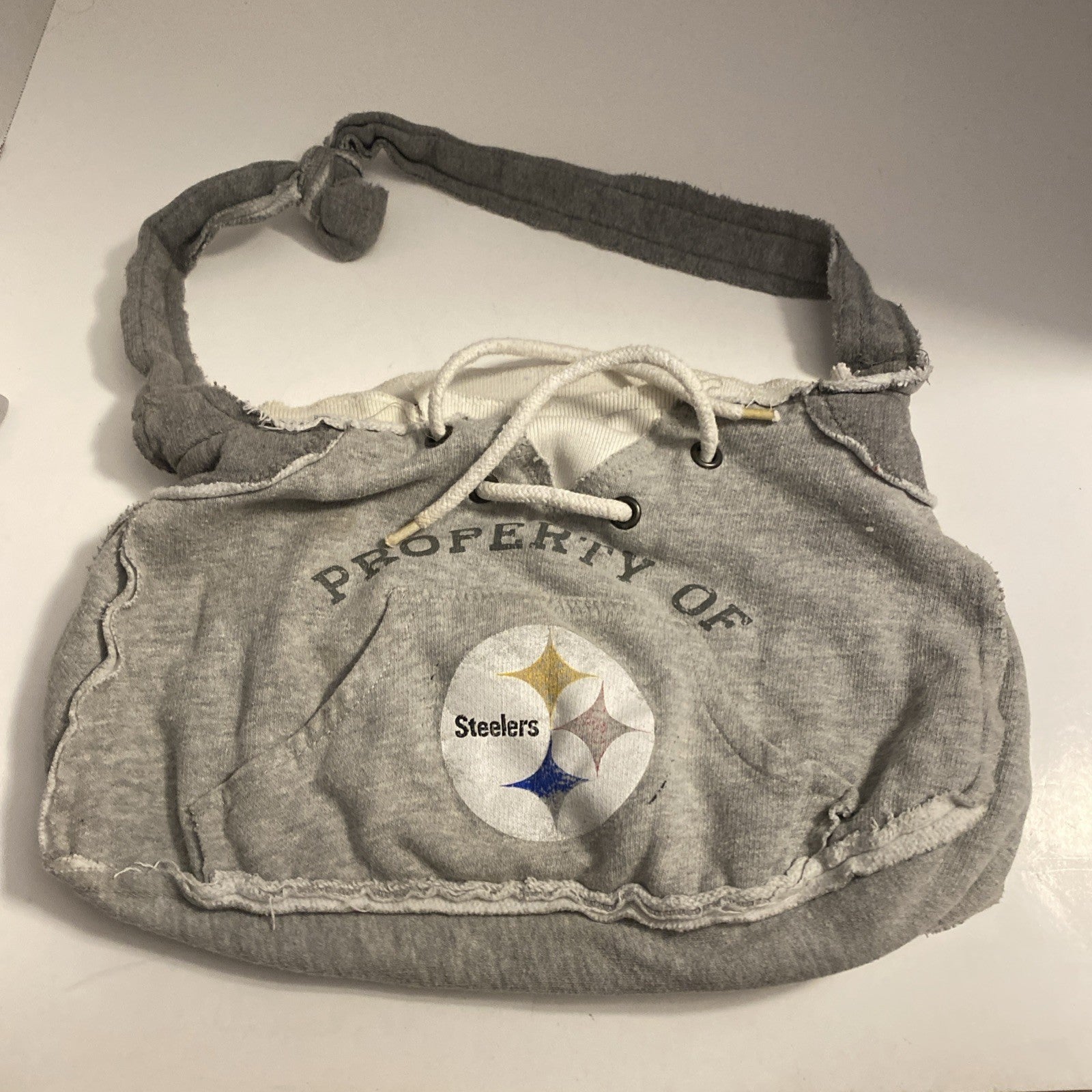 PITTSBURGH STEELERS Hoodie Purse Handbag Football NFL Gray Cotton ProFANity