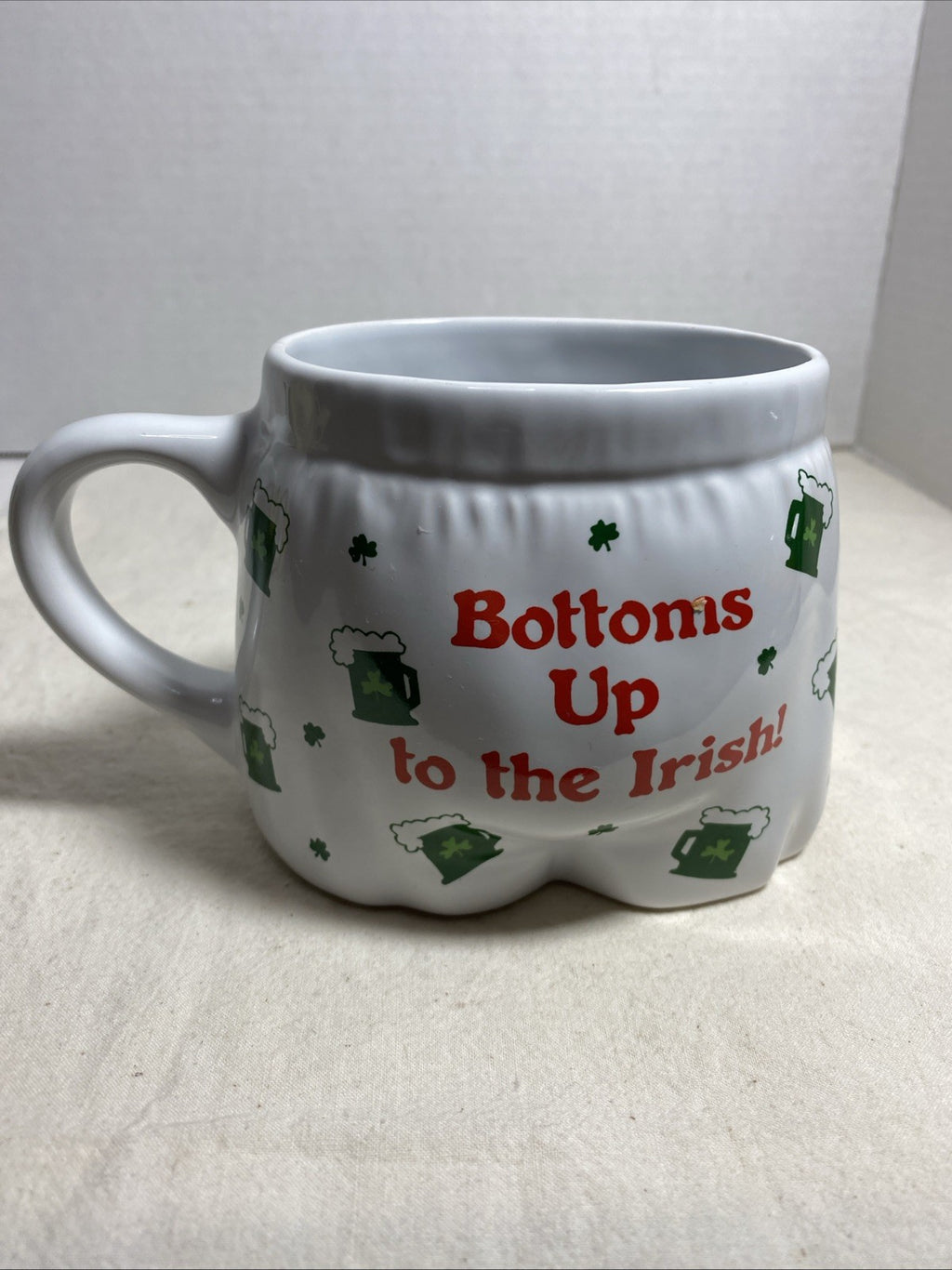 Vintage Mugz By GANZ  Irish  St. Patrick’s Day  Mug  “BOTTOMS UP TO THE IRISH”