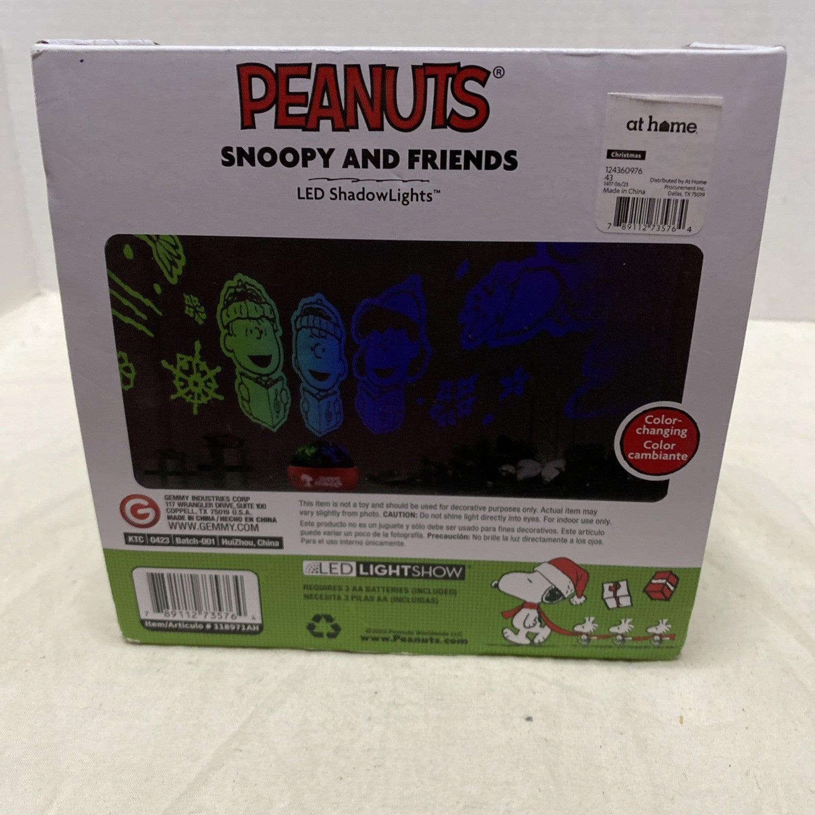Peanuts Snoopy LED Shadow Lights Christmas Rotating Light Show New