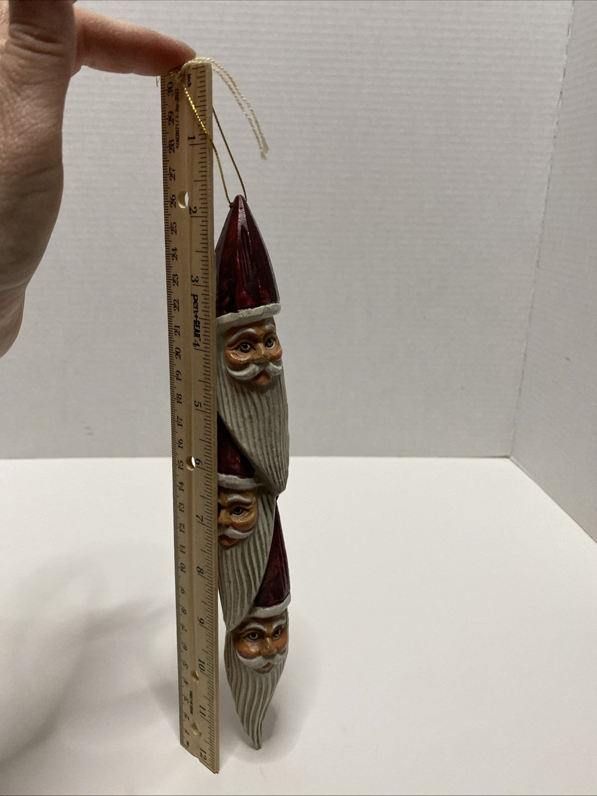 Santa totem pole hanging Xmas beard bust unique icicle