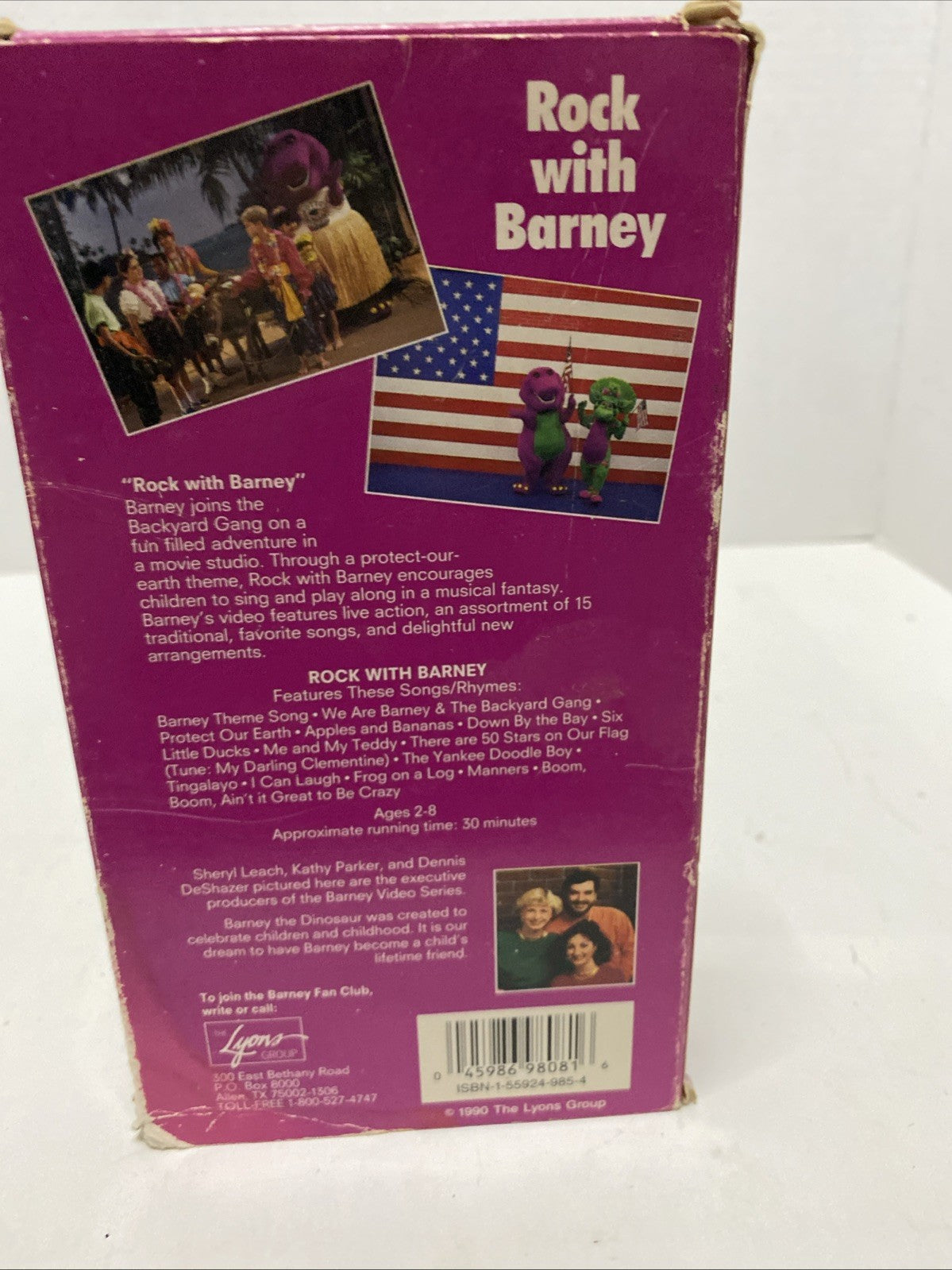 VTG VHS Barney & Friends Rock With Barney 1991 Video Tape Sing Along Lyons Group