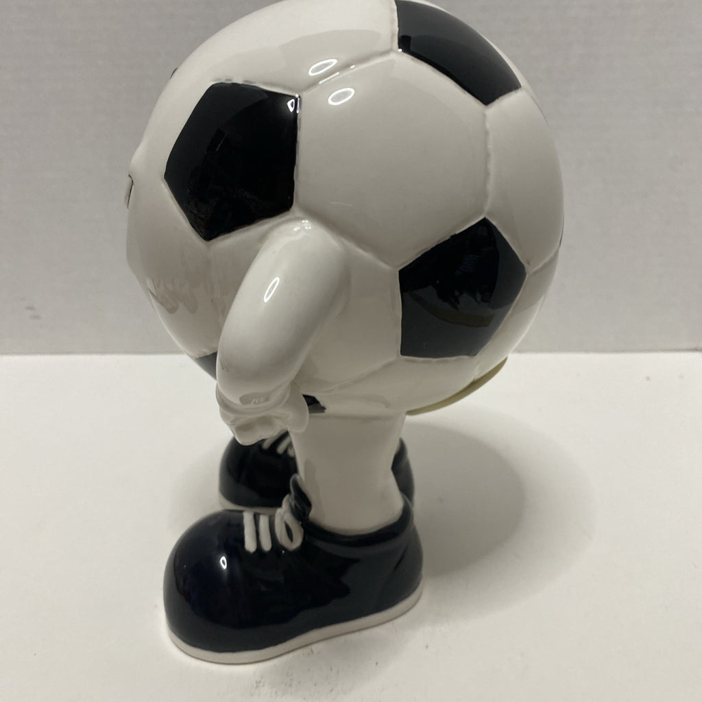 Russ Berrie Ceramic Soccer Ball Character Money Bank - 2019 - 8” - Hard To Find