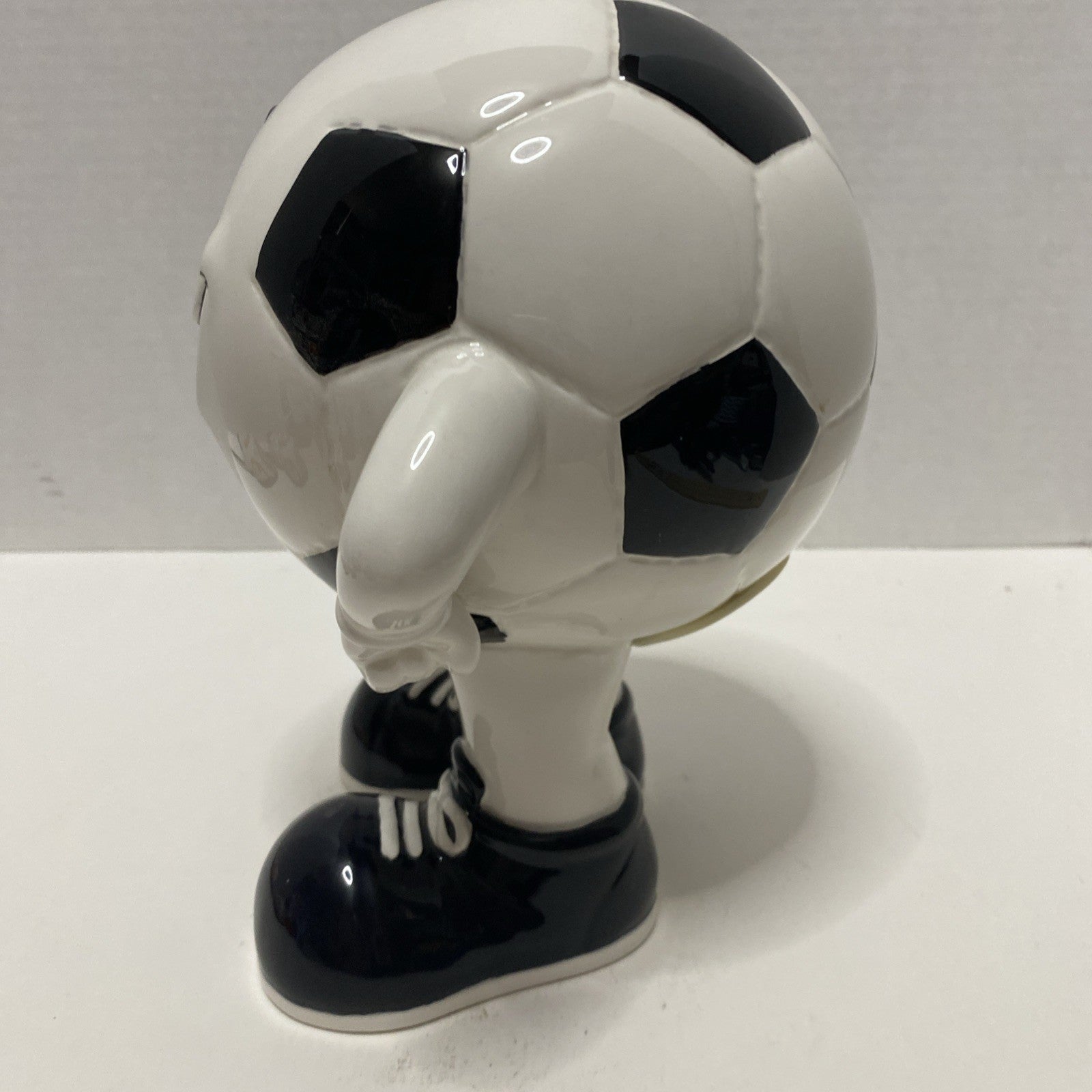 Russ Berrie Ceramic Soccer Ball Character Money Bank - 2019 - 8” - Hard To Find