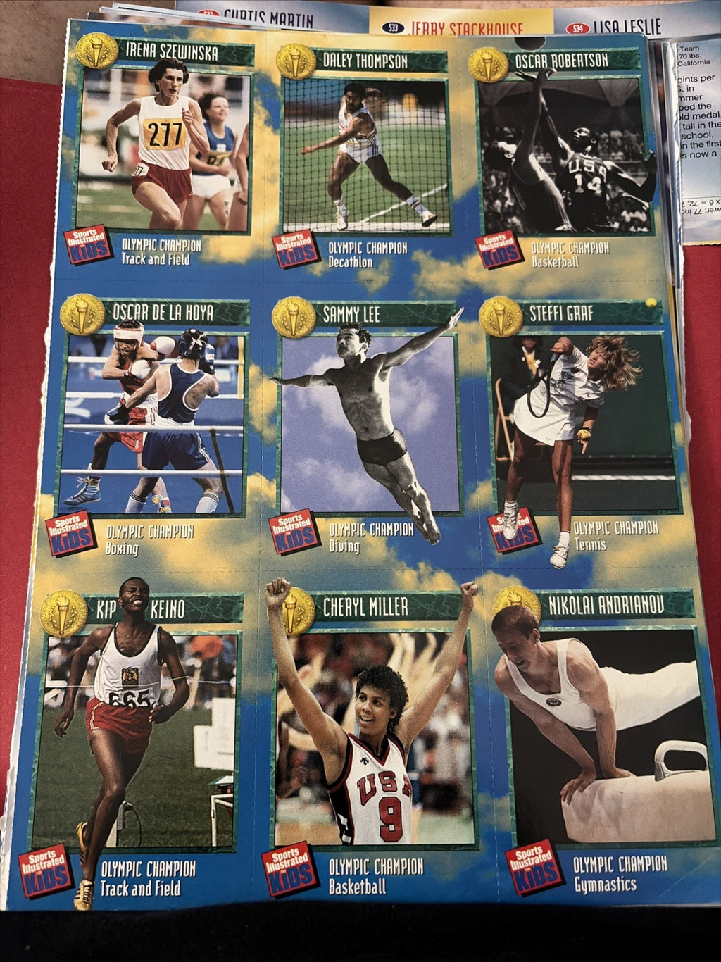 Sports Illustrated For Kids 9 Card Sheet - Olympic Champions 