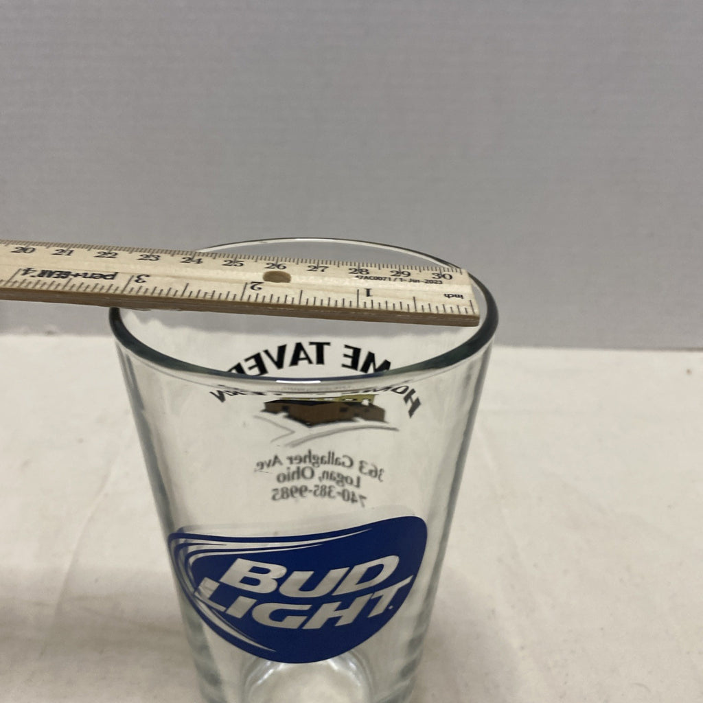 BUD LIGHT  BEER GLASS, HEAVY GLASS 6" TALL, 14 OZS