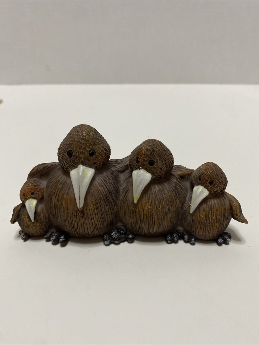 Vintage Resin Kiwi Bird  Family Figurine