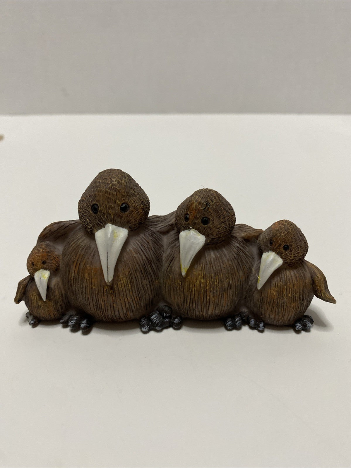 Vintage Resin Kiwi Bird  Family Figurine