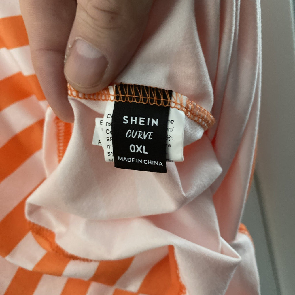 Women’s SHEIN Curve XL Orange White Striped Tshirt