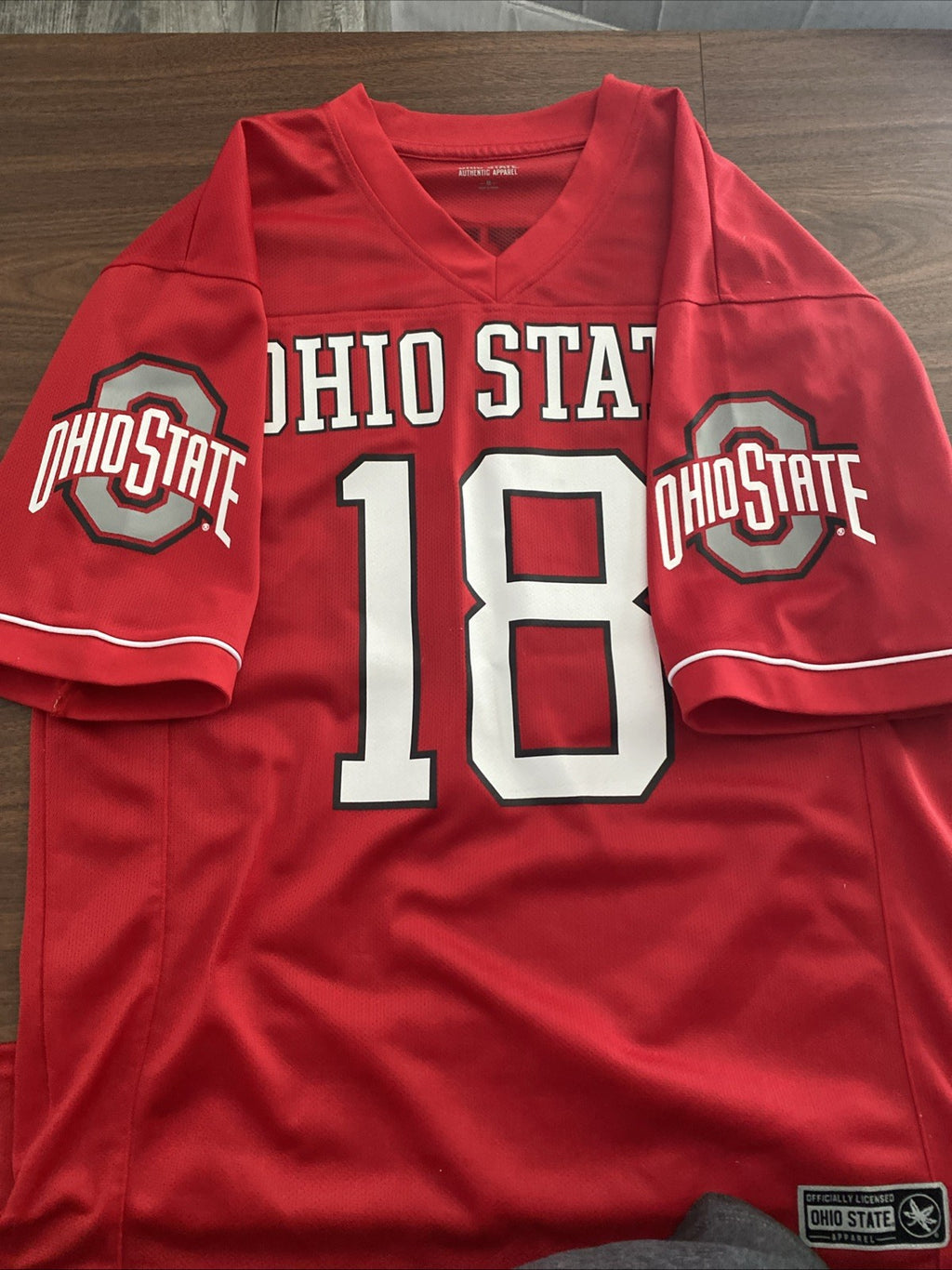 Ohio State Buckeyes Jersey Adult Medium Red #18 Jersey the Ohio State University