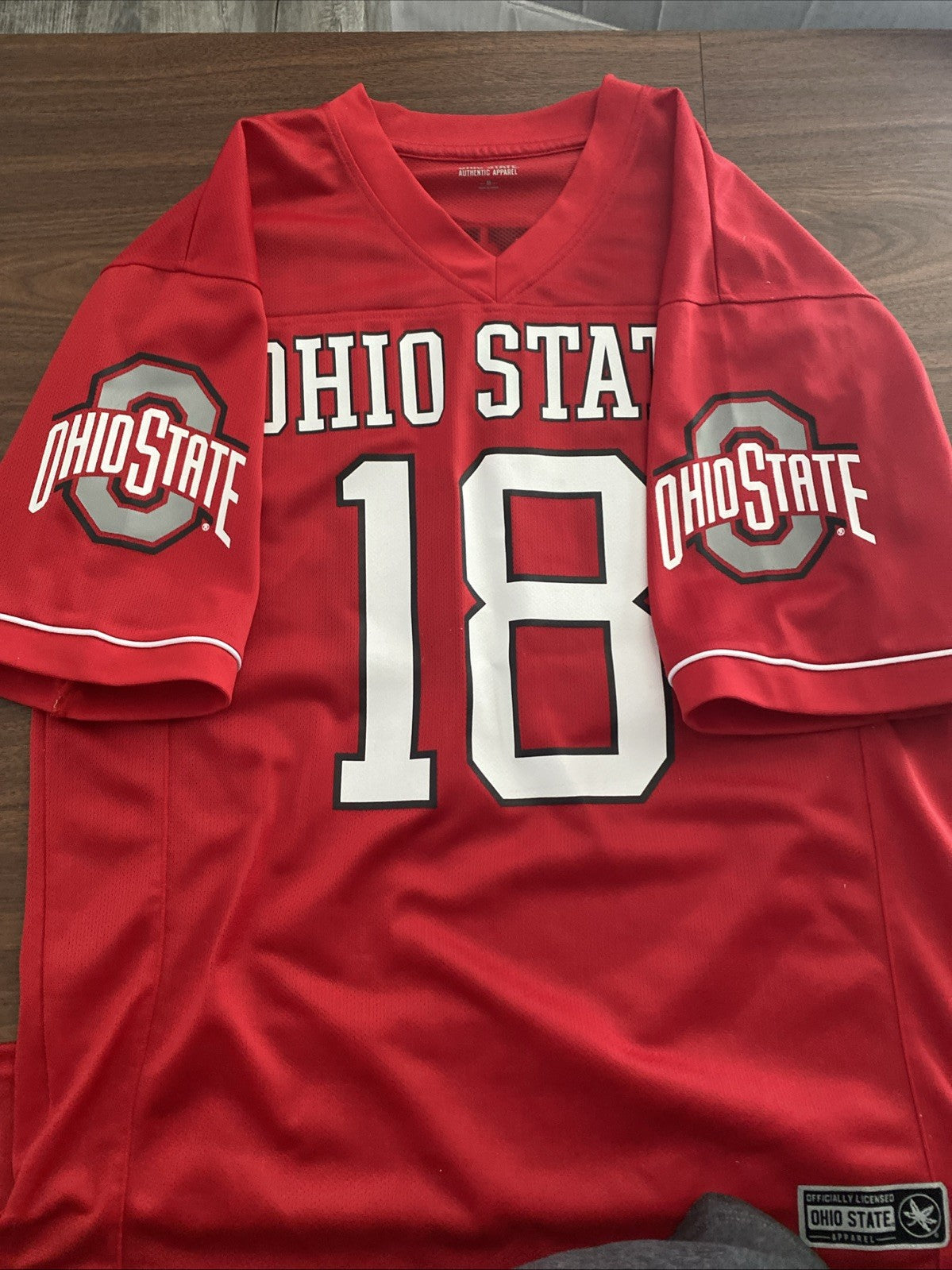 Ohio State Buckeyes Jersey Adult Medium Red #18 Jersey the Ohio State University