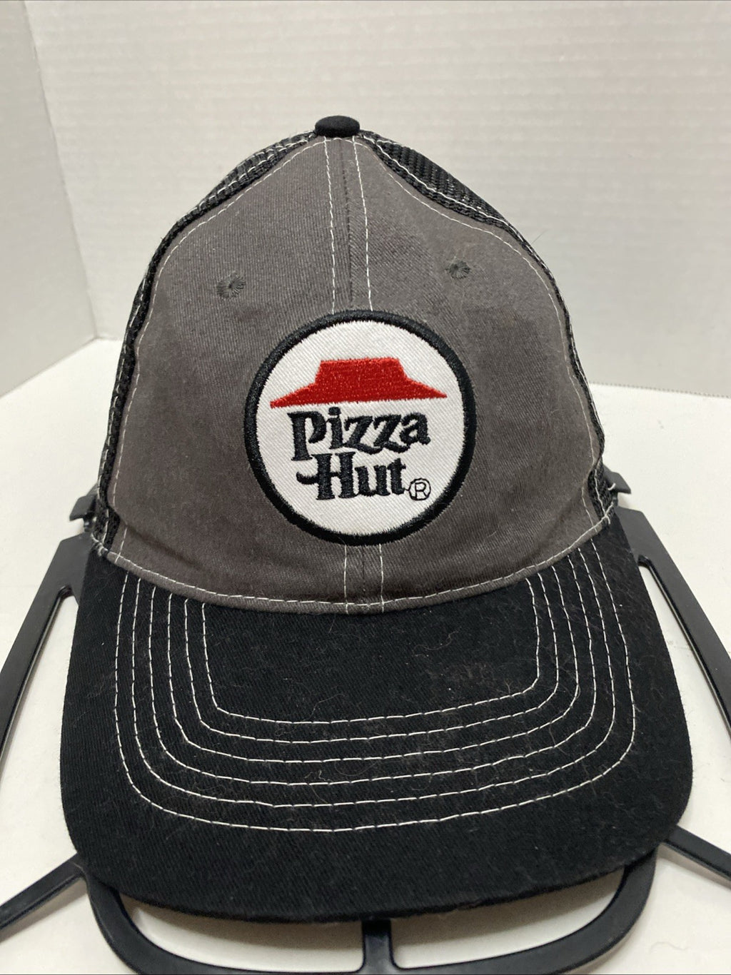 Pizza Hut Employee Trucker Hat Snapback Mesh One Size Black Gray Adjustable Cap