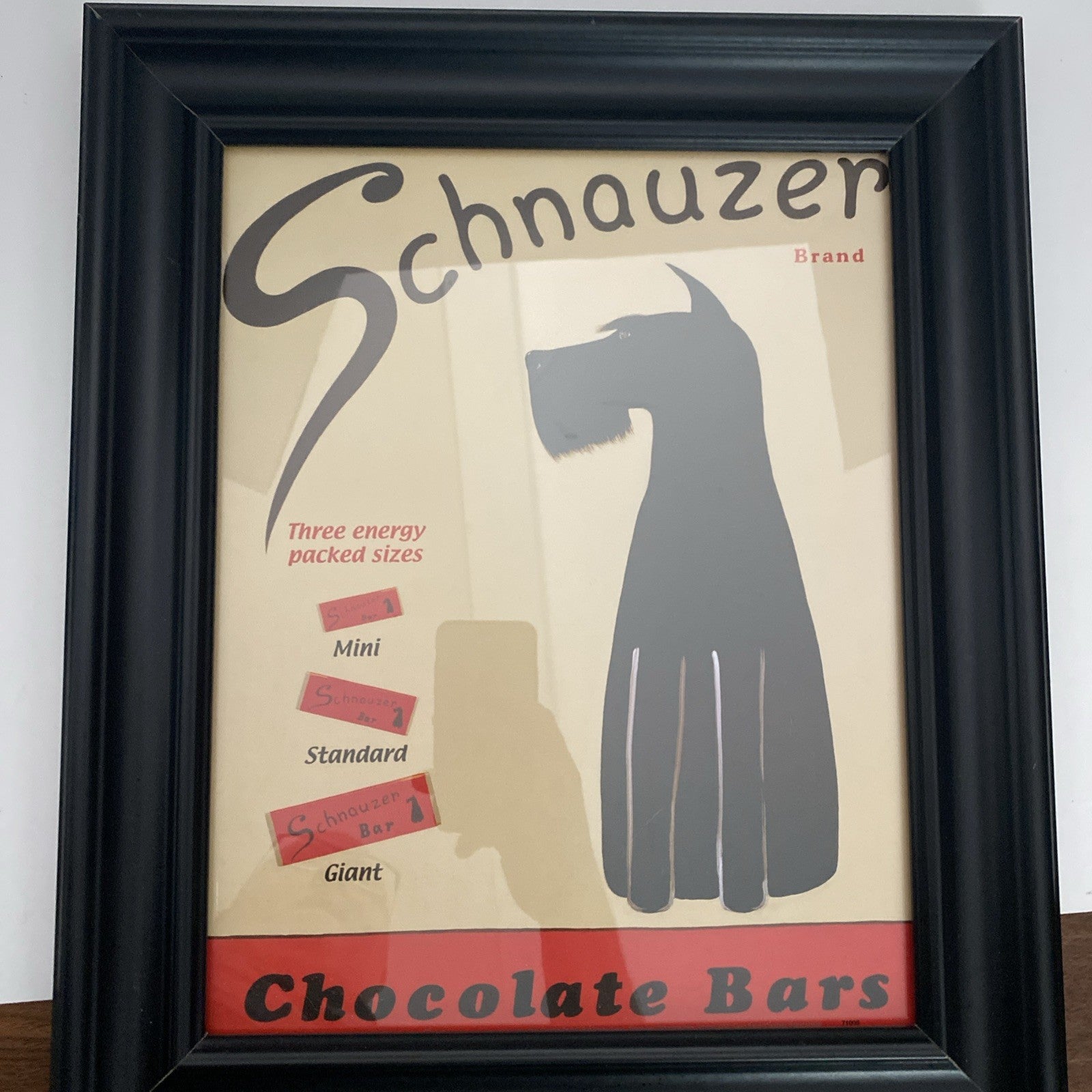 Schnauzer Brand Chocolate Bars Framed Art Ken Bailey