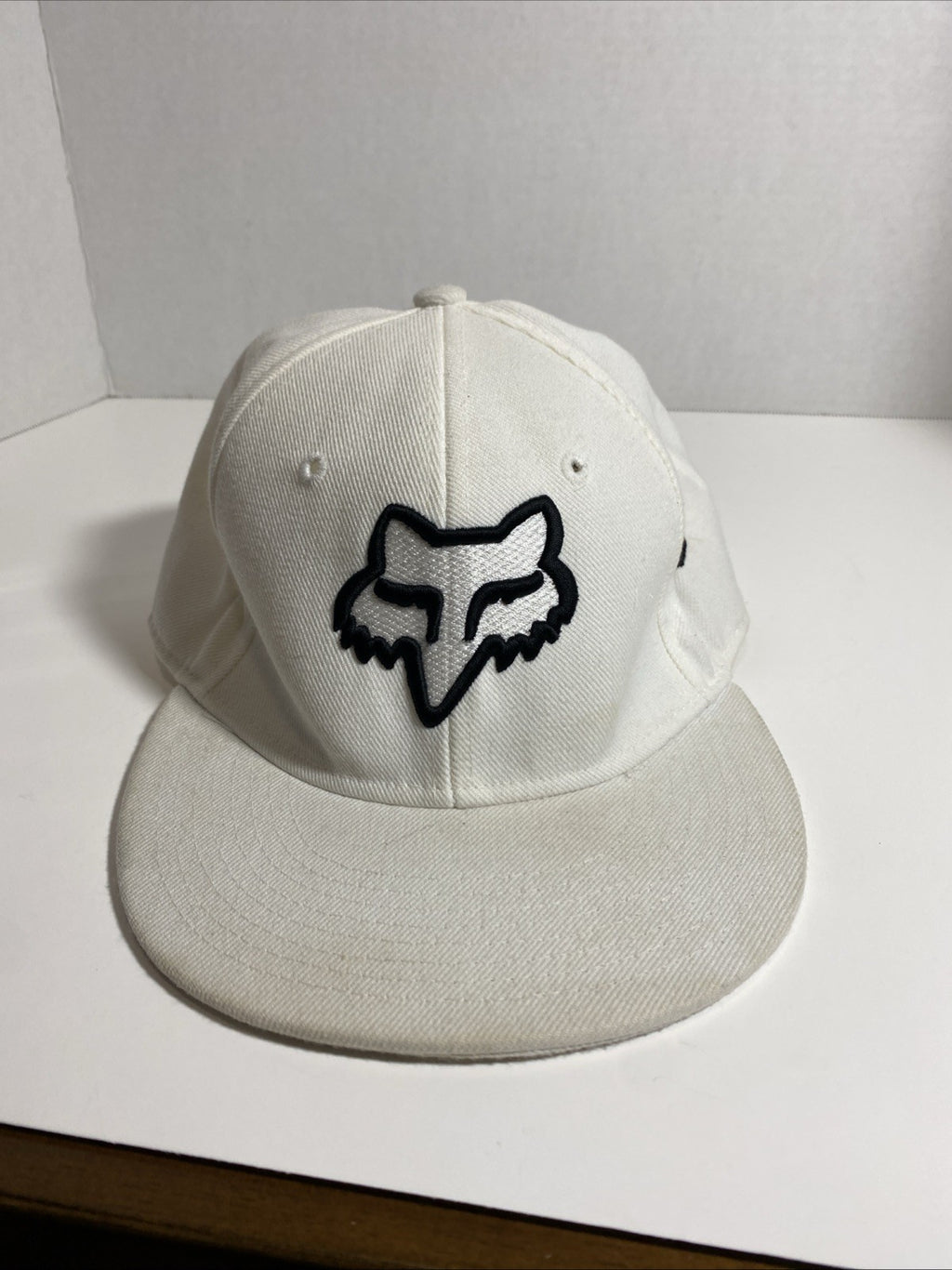 Fox Racing Motocross Bike FlexFit Stretch Fitted Cap Hat FACE LOGO  White XL