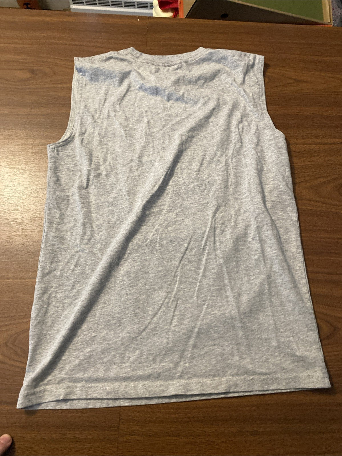 Boys Adidas L/G.14/16 4th July American Flag Muscle Tee Tank Grey Red Blue