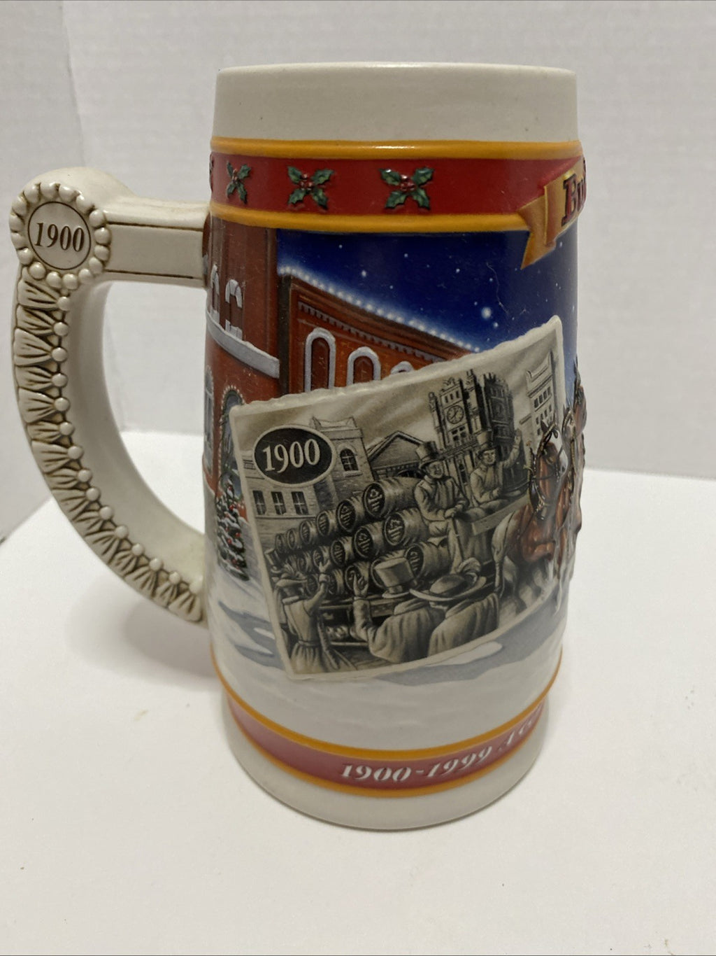 Budweiser 1999 Holiday Clydesdales  Beer Stein A Century of Holiday Tradition