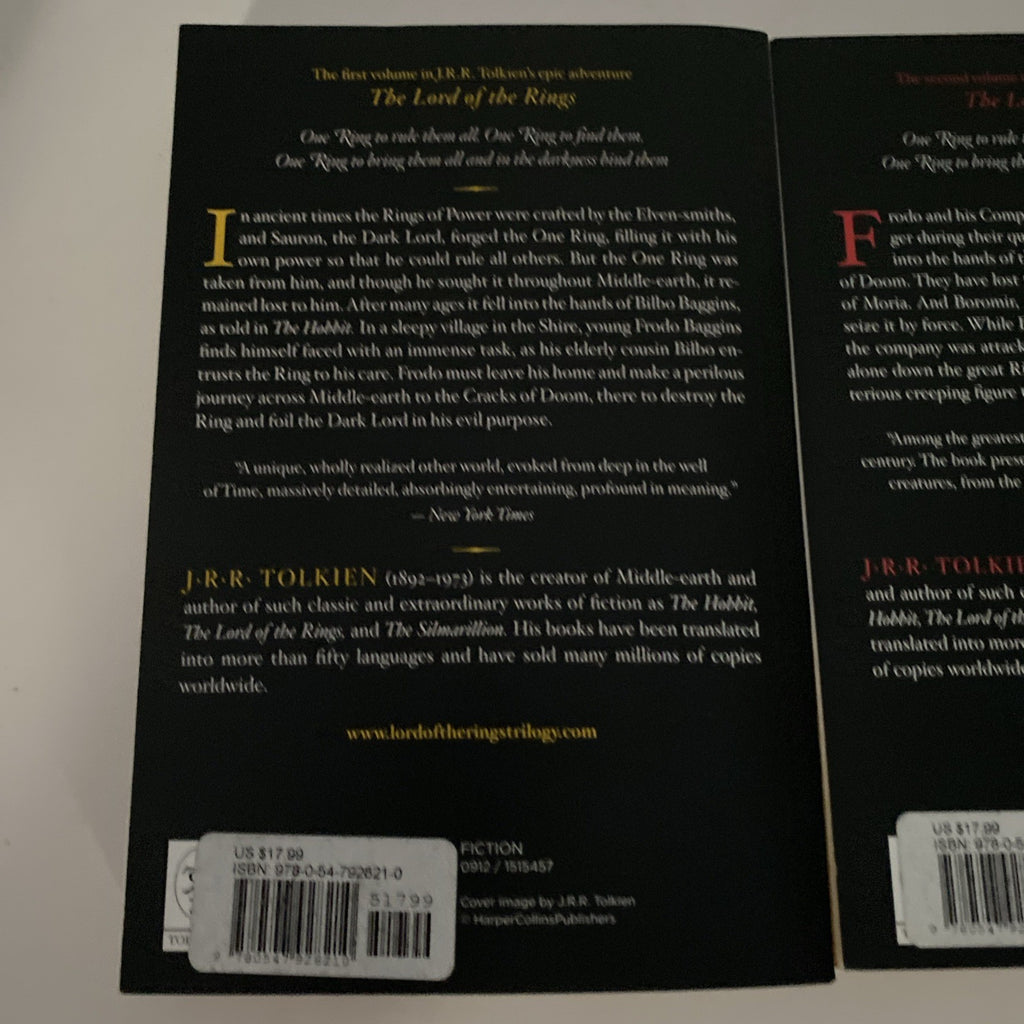 J. R. R. TOLKIEN LORD OF THE RINGS Fellowship Two Towers Return of the King (3)
