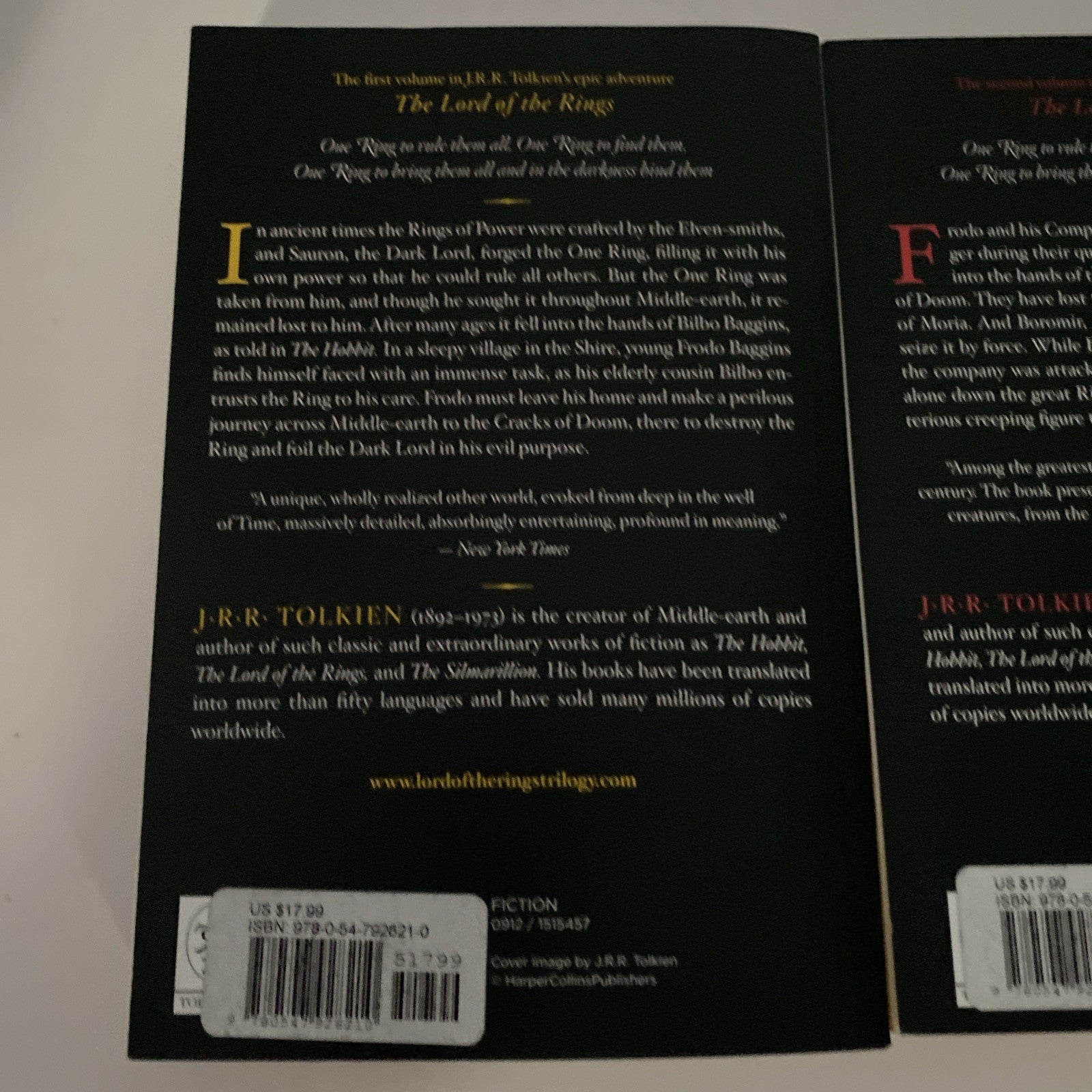 J. R. R. TOLKIEN LORD OF THE RINGS Fellowship Two Towers Return of the King (3)