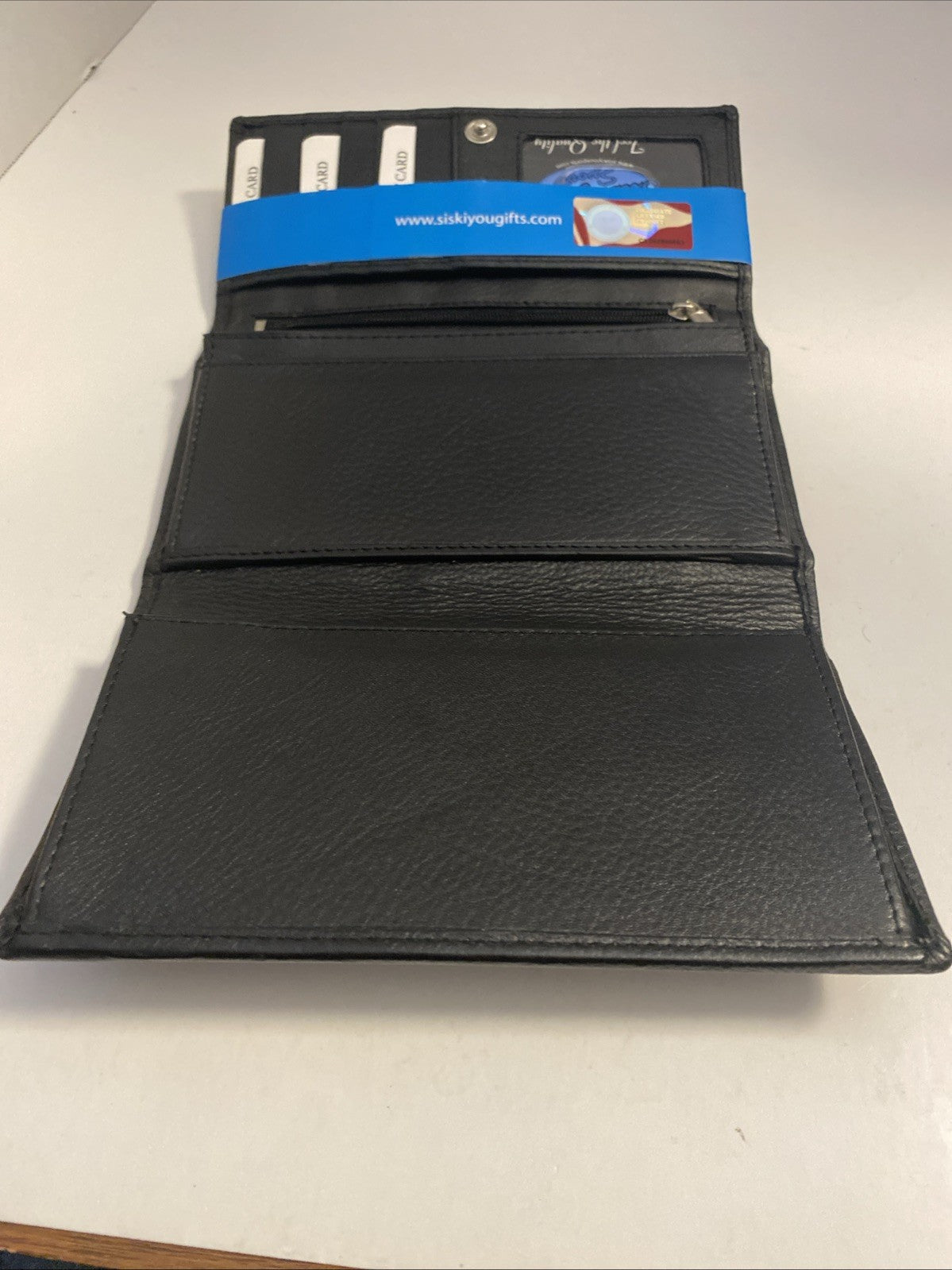 Michigan State University FINE LEATHER LADIES WALLET BLACK METAL GATOR HEAD