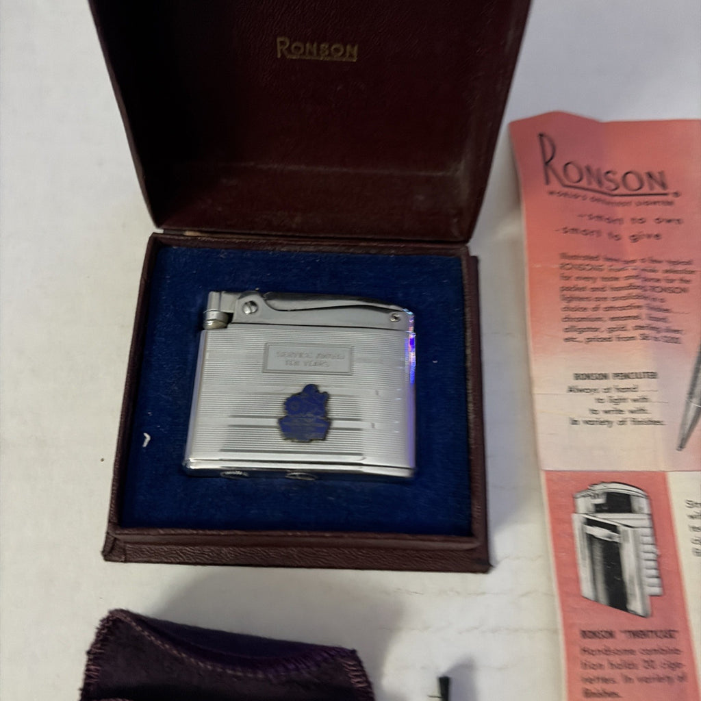 Vintage Ronson Adonis Lighter - GM Detroit Transmission 10 Year Service Award