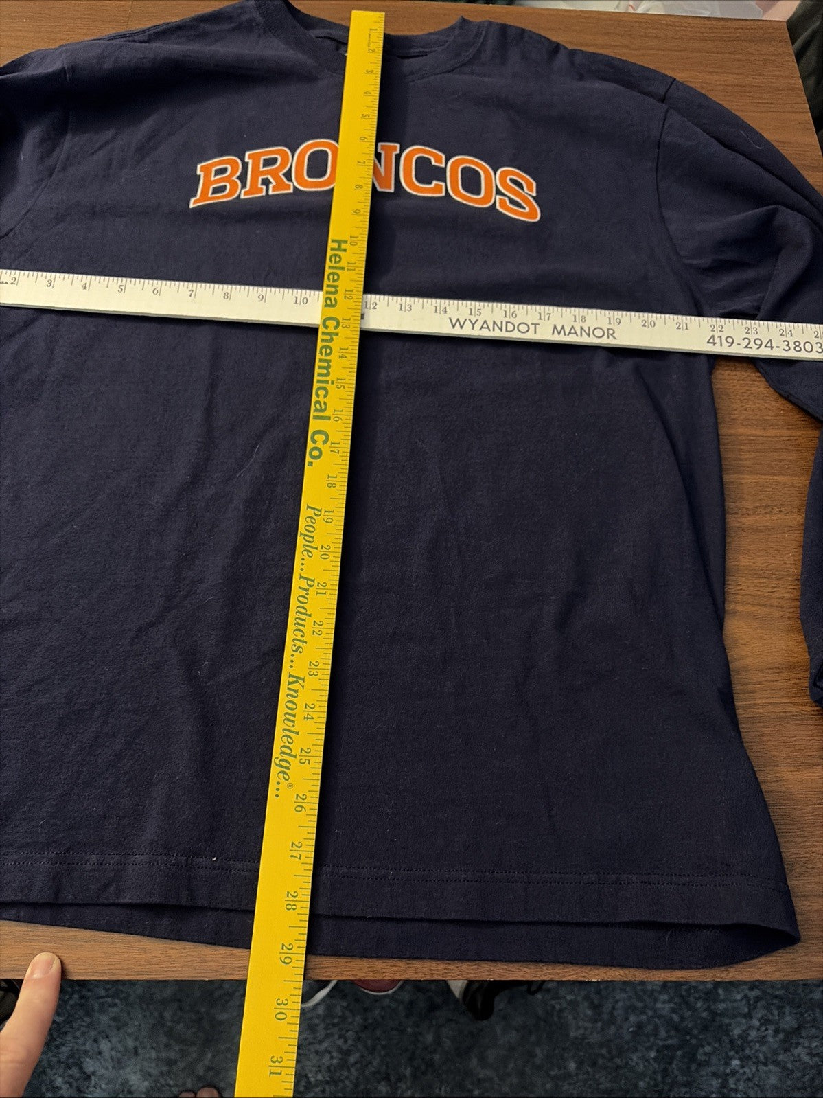 Reebok Men’s Large Nfl Denver Broncos Long Sleeve T-Shirt Dark Blue