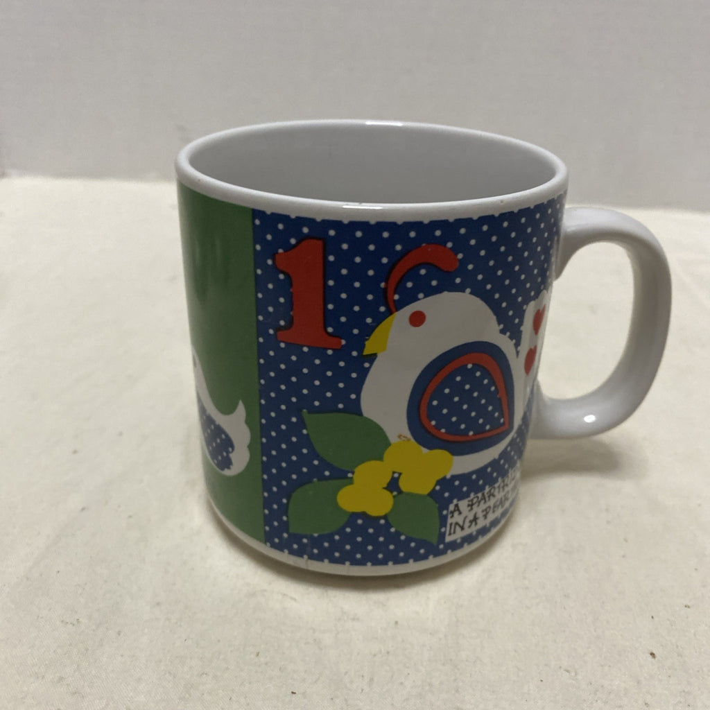 Vintage 1980'S Grant Howard 12 DAYS OF CHRISTMAS MUG 1-2-3 Coffee Cup Mug