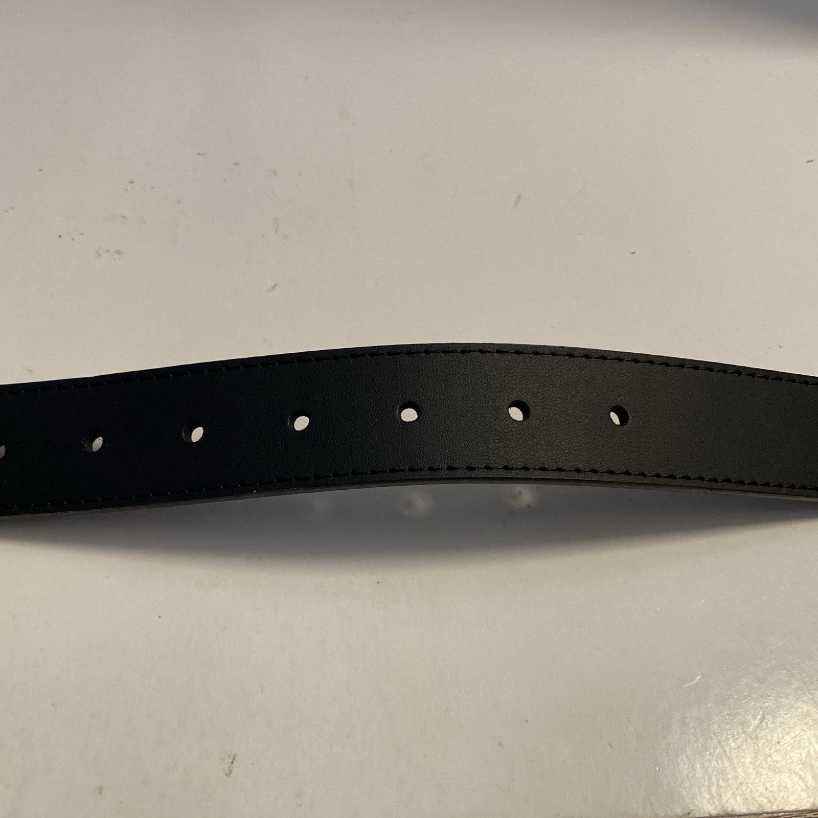 Beverly Hills Polo Club Bonded Leather Mens Belt Black 32/34 Square Buckle New