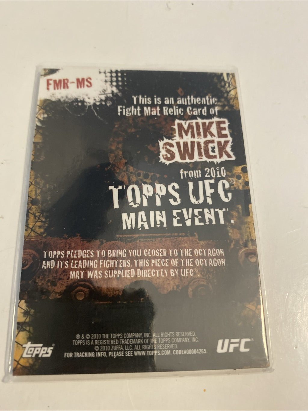 2010 Topps UFC Main Event Fight Mat Relics #FMRMS Mike Swick