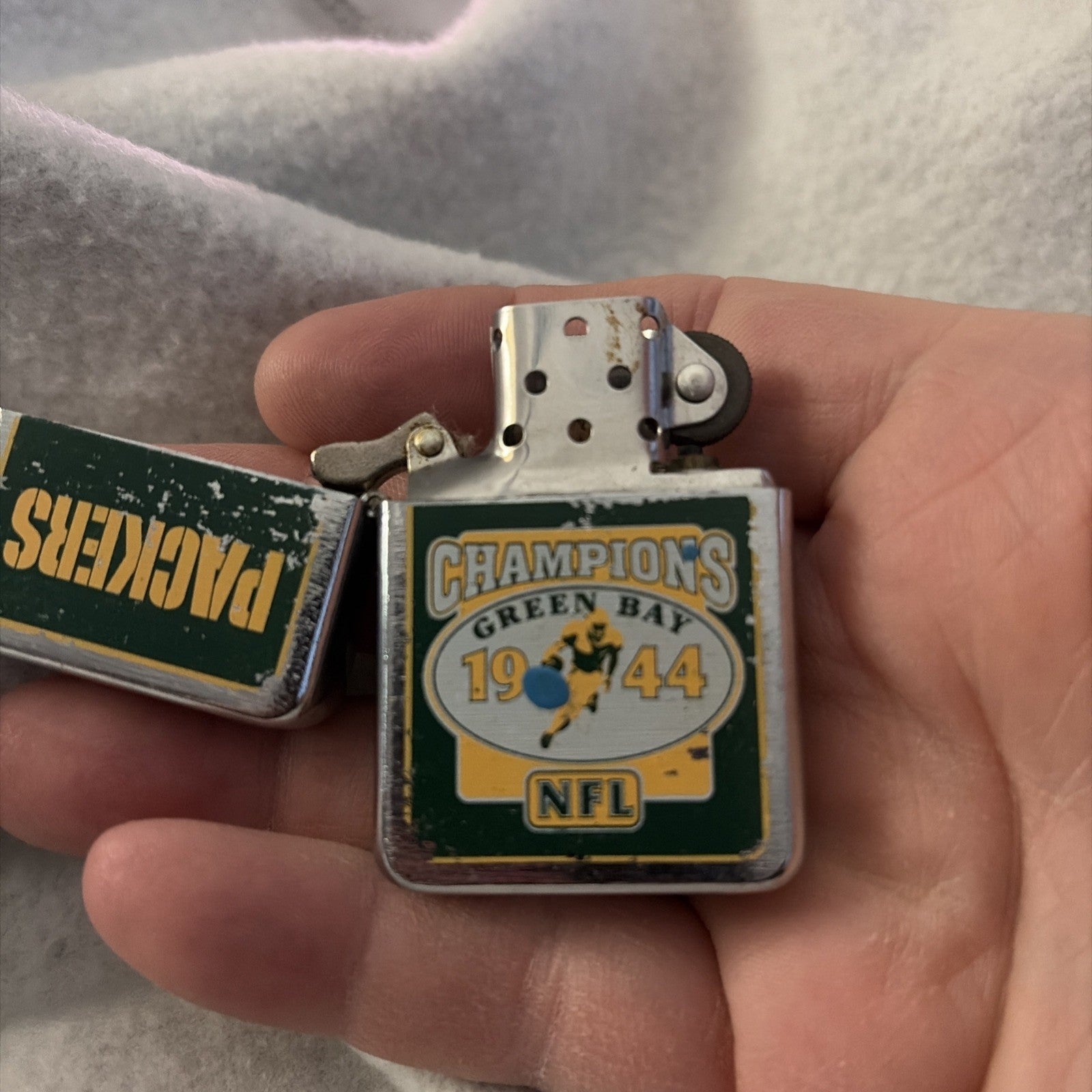 Zippo Lighter Nfl Green Bay Packers 1944 Champions Used