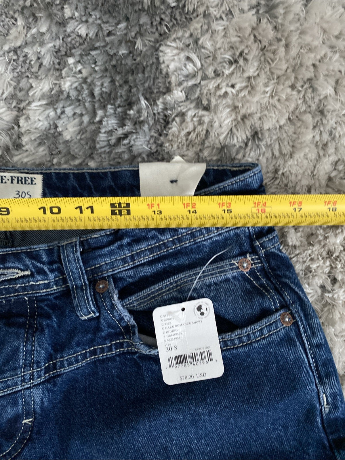 We The Free Jeans Womens 30 Blue Denim Button Fly Shelby Low Rise Boyfriend Jean