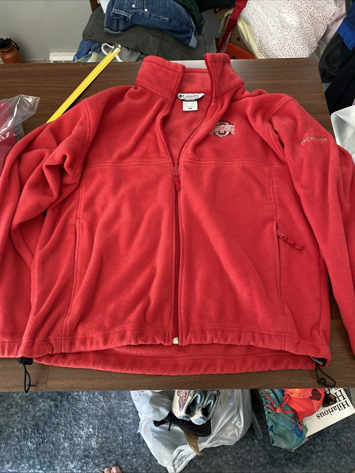Columbia adult large Ohio State University buckeyes long sleeve zip up fleece