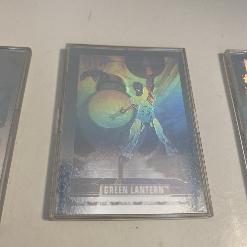 1992 SERIES I DC HOLOGRAM LOT Superman, Green Lantern Lobo wonder woman wave rid