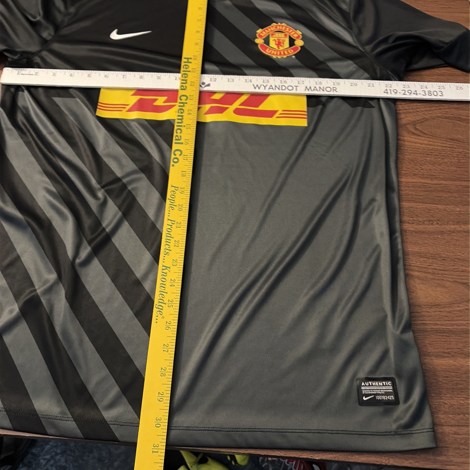 Manchested United Jersey Mens XL Black Gray Nike Training Top EPL Prematch 2012